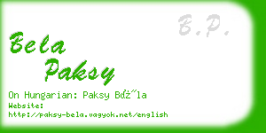 bela paksy business card